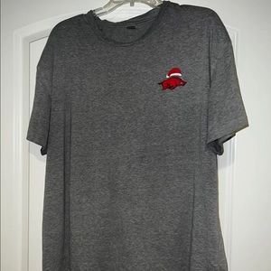 Arkansas Razorback Santa Shirt size XL grey